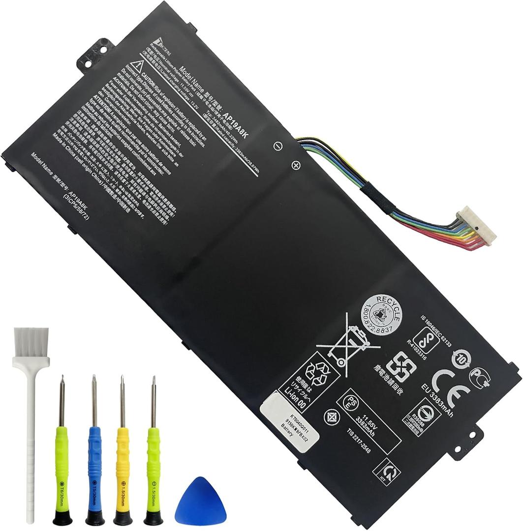 AP19A8K 40.22Wh Battery Replacement for Acer Chromebook Spin 311 CP311-1H CP311-2H CP311-3H CB311-9H CP311-1HN CP311-2HN Spin 511 R752T R752TN Series 11.55V 3482