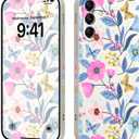 LEECG for Samsung S24 Plus Case, Flower Pattern Design S24 Plus Phone Cover Ultra Thin Soft Anti Drop Liquid Silicone Case for Samsung Galaxy S24 Plus 6.7 inch, Flower Rice White