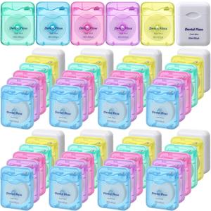 Mimorou 60 Pack Dental Floss Bulk Mint Flavored 50m Each Travel Dental Floss Oral Care for Teeth Protection(Multicolor)