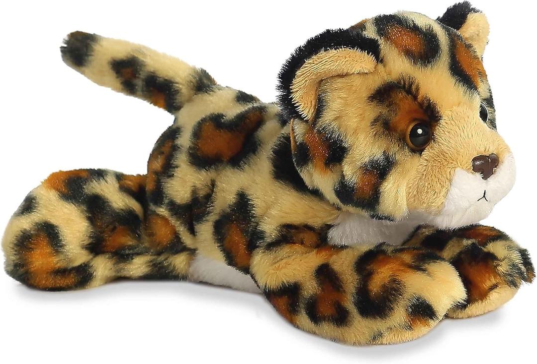 Aurora Adorable Mini Flopsie Amazon Jaguar Stuffed Animal - Playful Ease - Timeless Companions - Brown 8 Inches (Small)