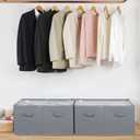 TOPIA HOME Shoe Organizer for Closet 2 Pack, Foldable Shoe Box with Adjustable Dividers and Clear Cover, Space Saving Shoe Storage Organizer Cabinet with Reinforced Handles, Fits 40 Pairs, Gray, TP11G