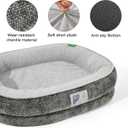 Dog Beds Large Sized Dog,Orthopedic Bed with Removable Cover&Non-Slip Bottom Couch Bed with Four-Sided Bolster Grey L