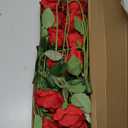 12 Pcs Velvet Rose Artificial Flowers with Long Stems, Real Touch Fake Roses Florals for Valentine's DIY Wedding Bouquet Party Table Centerpiece Home Arrangement Decorations (Red)