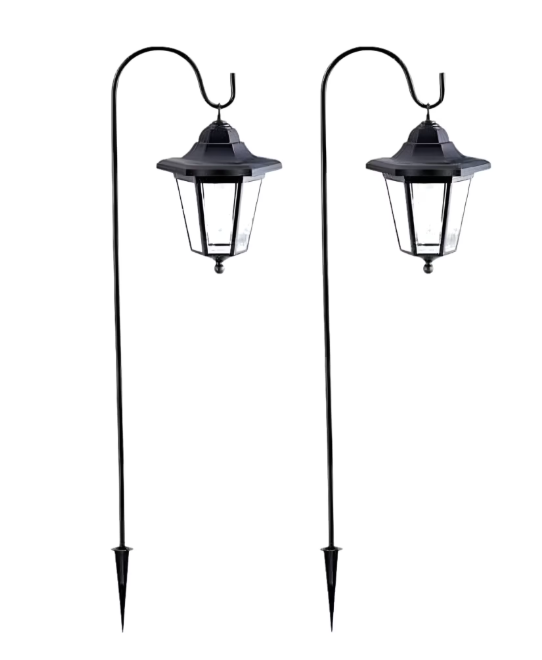 Maggift Solar Lanterns, Outdoor Hanging Lights, Solar-Powered, 2-Pack, Cool White