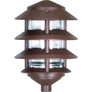 NUVO SF76/633 One 2 Louver Hood Outdoor Pagoda Landscape Pathway Light, 3 Tier-Small, Old Bronze