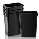 Gisafai 4 Pack 35 Quart Pull-Out Trash Can, 9 Gallon Plastic Waste Bin for Under Cabinet, Kitchen, Bathroom & Office, Black Garbage Bin Compatible with Sliding Systems