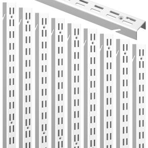 Tandefio 12 Pcs 47.5 Inches Shelf Rails Bracket Track Upright Closet System Hardware Adjustable Wall Standard White Shelf Standards for Pantries, Linen Closets, Laundry Rooms, Utility Rooms