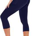 TNNZEET Capri Leggings for Women - Yoga Pants Tummy Control Black Leggings with Pockets High Waisted Workout Cycling Leggings