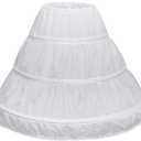 Abaowedding Girls' 3 Hoops Petticoat Full Slip Flower Girl Crinoline Skirt