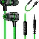 Gaming Earbuds Wired, USB C & 3.5mm Dual Plug in Ear Headphones with Mic and Volume Control for Small Ears, Stereo Bass Noise Isolating Earphones for PC/PS4/PS5/Xbox Series/Switch/Sleep/Sport/Workout