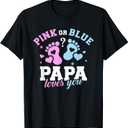 Gender Reveal Papa Dad T-Shirt, L