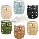 Wegreeco Cloth Diapers 6 Pack with 6 Inserts & 1 Wet Bag, Washable Cloth Diapers for Babies, One Size Adjustable Reusable 