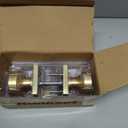 Kwikset Pismo Entry Door Knob with Lock and Key, Secure Keyed Handle Exterior Doorknob, Front Entrance and Bedroom, Satin Brass, Square, Pick Resistant SmartKey Rekey Security, Microban Protection