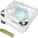 4x6 Feet Clear Waterproof Tarp, Transparent Heavy Duty PVC Vinyl Tarpaulin Cover with Grommets, Anti-Tear Waterproof for Patio Outdoor Camping