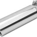 Vurkcy 2.5 inch Inlet Exhaust Tip, 3" Outlet 12" Overall Length Stainless Steel Exhaust Tail Pipe, Clamp-On, Rolled Edge, Slant Sleek Angle Cut, Polished Tailpipe, Silvery