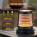 Smart Self Heating Coffee Mug,14oz Temperature Control Coffee Mug,Hot up to 150F,Rechargeable Heated Coffee Mug,Up to 6H Battery Life,Coffee Cup Warmer,Great Gift for Coffee Lovers,Dad,Mom (Black)