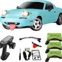 Skymaker 1/18 RC Drift Car with 3 Batteries Mazda MX-5 Miata 2.4GHz LDRC 1804 RWD Drifting Adults with ESP Gyro Pop-up Light (Blue)