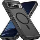 For Google Pixel 9/9 Pro Case,[Compatible with Magsafe] [Military Grade Drop Tested] Shockproof Magnetic Tough Rugged Protective Phone Case -6.3 inch (Black)
