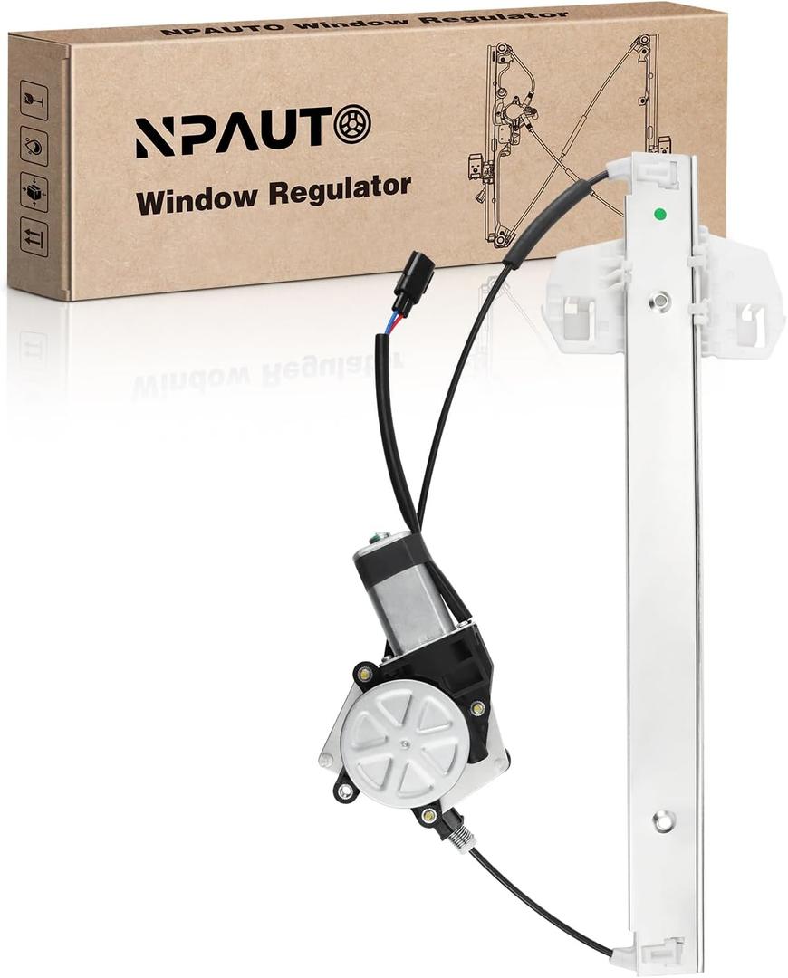 Front Driver Side Power Window Regulator with 2-Pin Motor Replacement for 07-17 Jeep Wrangler 2007 2008 2009 2010 2011 2012 2013 2014 2015 2016 2017, Wrangler JK 2018, Left, 748-912