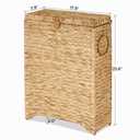 Slim Wicker Laundry Hamper with Lid, 55L Laundry Basket