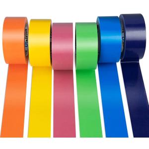 Oleitodh 6 Pack Rainbow Colored Duct Tape Bulk, 2 Inch x 180 Yards Heavy Duty Color Duct Tape Rolls, No Residue,Waterproof & Tear by Hand,Great for Packaging, Arts & Crafts and DIY Projects