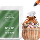 Shrink Wrap Gift Bags 32 x 40 Inch (25 Pack)  Clear PVC Wrap Bags for DIY Gifts, Holiday Packaging, Party Favors (Ribbon & Base Not Included)
