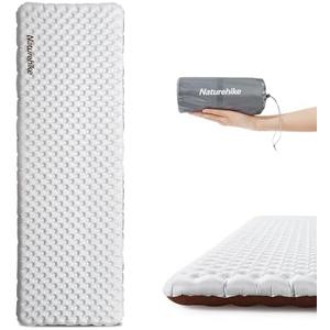 Naturehike Ultralight Insulated Sleeping Pad with R5.8, 3.2in Thickened Patchworkable Inflatable Double Sleeping Mat for Camping, Hiking, Climbing with Inflatable Bag