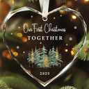 Our First Christmas Together Ornament 2025 - Wedding Gifts - Wedding Gifts for Couples 2025 - Future Mr and Mrs Ornaments, Married Couple Gift Ideas - Glass 1st Christmas Together Ornament