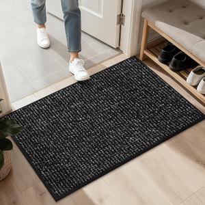 BEQHAUSE 2x3 Entryway Rug Indoor Door Mat Non-Slip Washable, Hallway Rugs Absorbent & Stain Resistant Hall Carpet Runner Rugs for Entryway, Front Door Floor Mats Laundry Room Rugs for Entry, Black