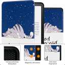Smart Case Compatible with 7" Kindle Paperwhite 12th Generation (2024) and Kindle Colorsoft Signature Edition - Premium PU Leather Cover with Auto Sleep/Wake, Blue Cat