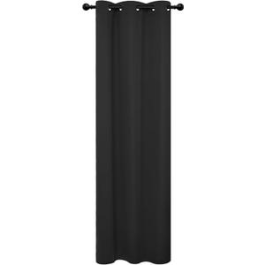 Deconovo 100% Blackout Curtains  Noise Reducing, Thermal Insulated Drapes  Grommet Room Darkening Window Panels  Light Blocking & Privacy Protection (Black, 42x84 Inch, 1 Panel)