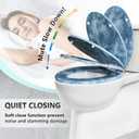 Angol Shiold Elongated Toilet Seat Molded Wood Toilet Seat with Quietly Close and Quick Release Hinges, Easy to Install also Easy to Clean (Elongated, Blue Marble)
