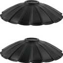 Crapyt 2 Pcs 9.84" Metal Cone Lamp Shades Iron Lampshade Industrial Pendant Light Shade Replacement Vintage Bulb Guard for Pendant Light Table Lamp Hanging Ceiling(Black)