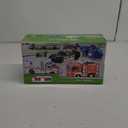 JOYIN 4 Packs Emergency Vehicle Toy Playsets, Friction Powered Vehicles with Light and Sound, Including Fire Truck, Ambulance, Play Police Car and Helicopter, Christmas Toddler Kids Boys Gifts