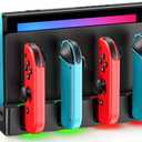Switch Charging Dock Station with Charging Cable for Nintendo & OLED Game Console, Joycon Charging Dock for Switch, Must Have Joycon Controller Charger Accessories (Switch 1 Model)