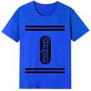 Crayon Shirt Crayon Matching Halloween Costume Couple Group T-Shirt, Size L Color Blue