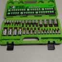 SWANLAKE 32 Piece Hex Bit Socket Set,SAE and Metric, 1/4'', 3/8', 1/2'' Drive Socket Set, S2 & Cr-V Steel