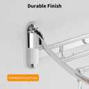 BESy Towel Racks with Foldable Towel Bar Hooks Wall Mounted Polished Chrome