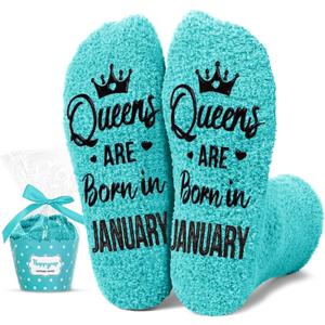 HAPPYPOP Women Queen Birth Month Socks - Month Birthday Gifts, Socks for Her Female in Green