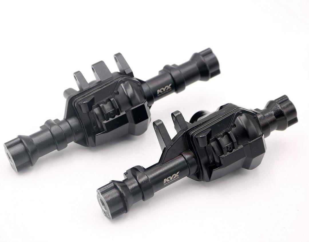 KYX Racing Metal Front & Rear Axle Housing Axle Shell w/Black Cover for 1/10 RC Crawler TRX-4