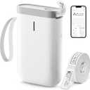 DEEPIN Label Maker Machine Portable Bluetooth Label Maker with Tape, Thermal Label Printer Multiple Templates for Phone, Mini Label Sticker Printer for Business Office Organization (Grey)