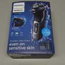 Philips Norelco Shaver 3900 Series, Wet and Dry Electric Shaver, P-Cap, Travel Pouch, Charging Stand, Storm Blue, Model S3341/92 (Silver New)