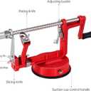Apple Peeler Slicer Corer with Stainless Steel Blades and Powerful Suction Base for Apples Pears Potatoes(Red)