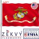 ZEKVY US Marine Corps Flag 3x5 FT Lightweight - Marine Flag Made in USA - Vivid Color US USMC Flags with 2 Brass Grommets