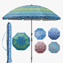 Blissun 7.2' Beach Umbrella with Sand Anchor, Outdoor Portable Beach Umbrella for Sand with Tilt Pole, Carry Bag, Air Vent