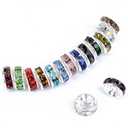 Bingcute 100 Pcs Bright Silver Crystal Rondelle Spacer Bead Plated 8mm Beads for jewelery Making Assorted Colors Beads for Bracelets