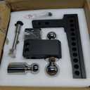 VNN 10 Inch Drop Hitch 2 Inch Receiver - Interchangeable 3 Solid Ball Mount 1-7/8", 2", 2-5/16"(15,000 LBS GTW), Heavy Duty Aluminum Adjustable Trailer Hitch with Pads and Locking Sets