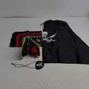 4 Pcs Dog Pirate Costume Set Dog Pirate Hat Pet Skull Triangle Bandana Puppy Cape and Eye Mask for Halloween Outfits Accessories (Black, Large)