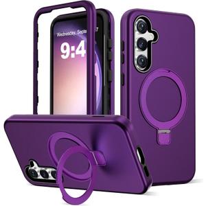Designed for Samsung Galaxy S23 Plus Case with Magnetic Ring Stand [Compatible with Mag-Safe][Military Grade Drop Protection][Build in Kickstand] Shockproof S23 Plus Phone Case 6.6",Purple