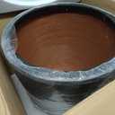 Kante 18 Inch Round Concrete Planter, Large Outdoor Indoor Plant Pot with Drainage, Smooth Black Finish with Painted Interior, for Flowers, Trees, Shrubs